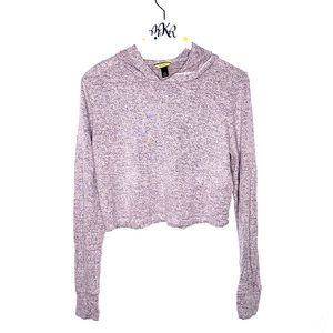 Aeropostale Purple/Grey Cropped Hoodie